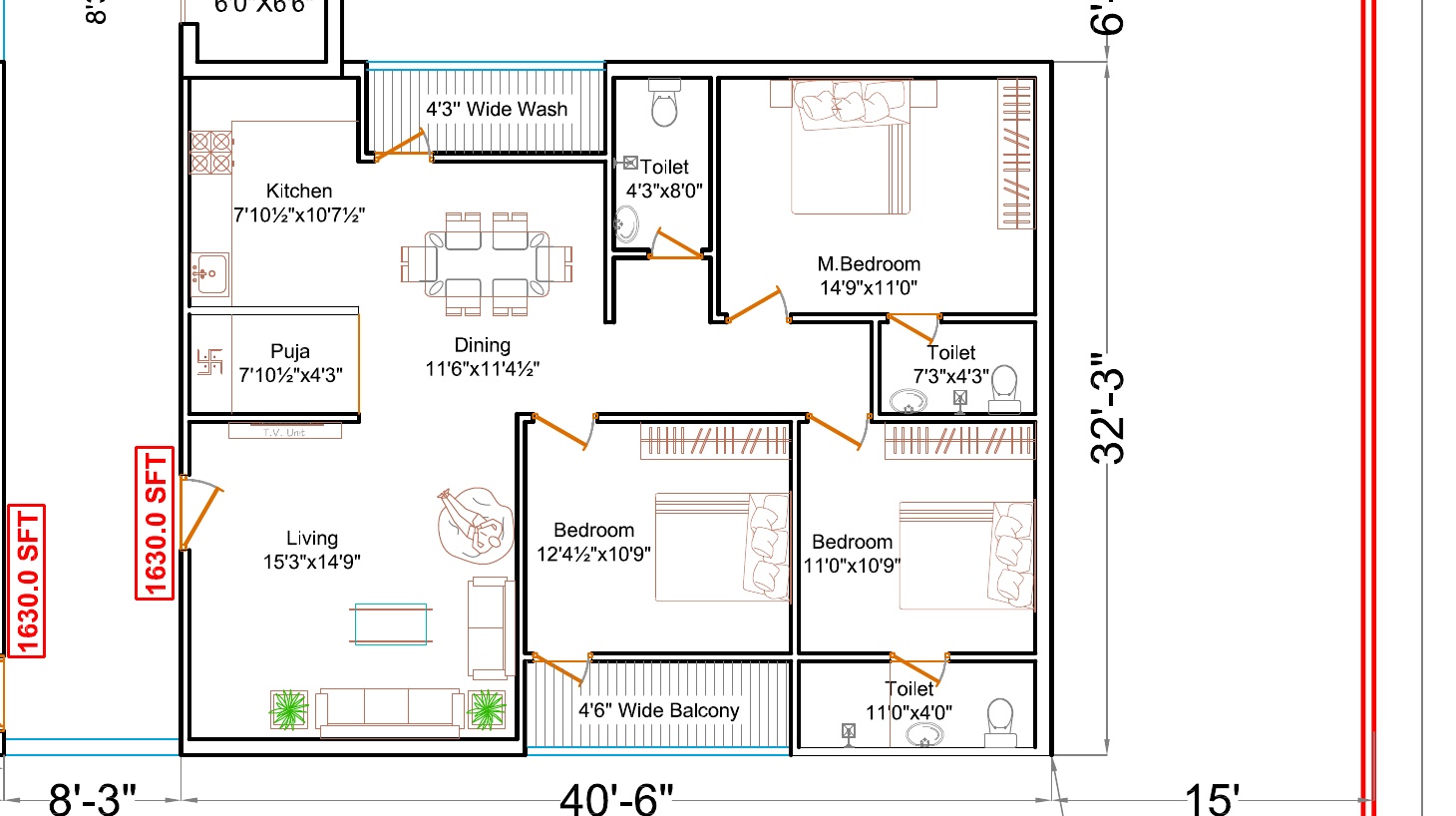 Unit 106 floor plan