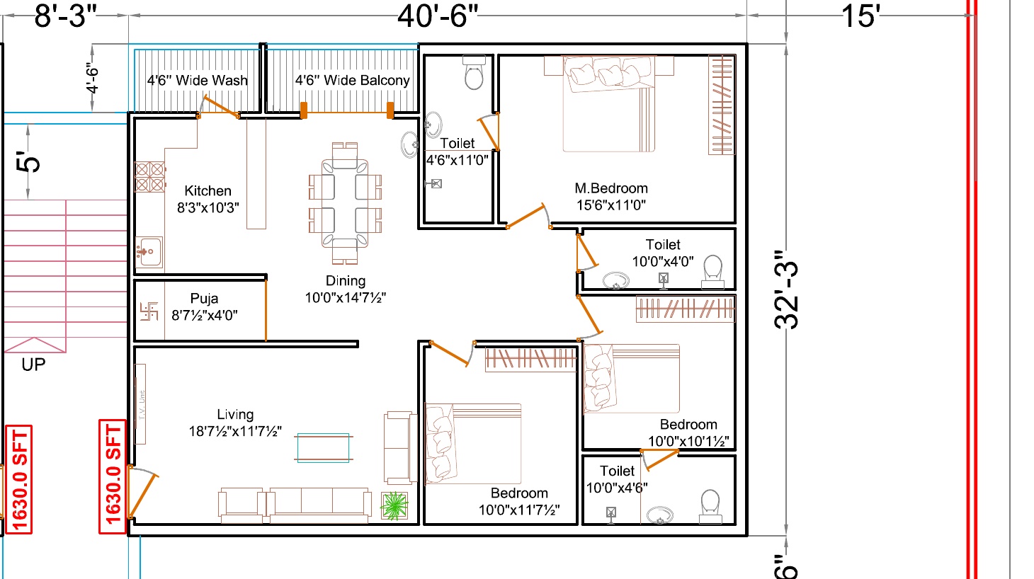 Unit 104 floor plan